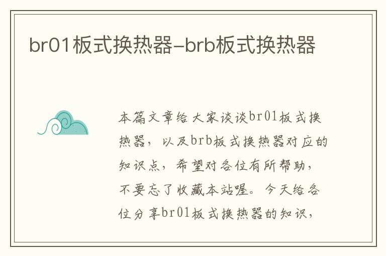 br01板式换热器-brb板式换热器