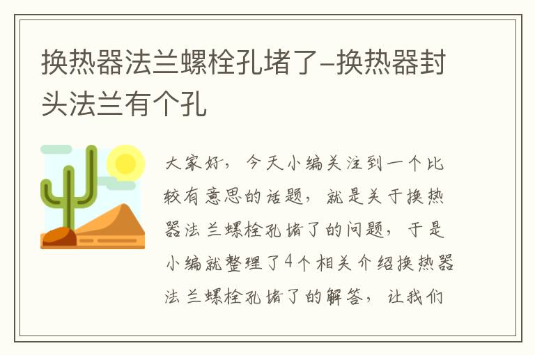 换热器法兰螺栓孔堵了-换热器封头法兰有个孔