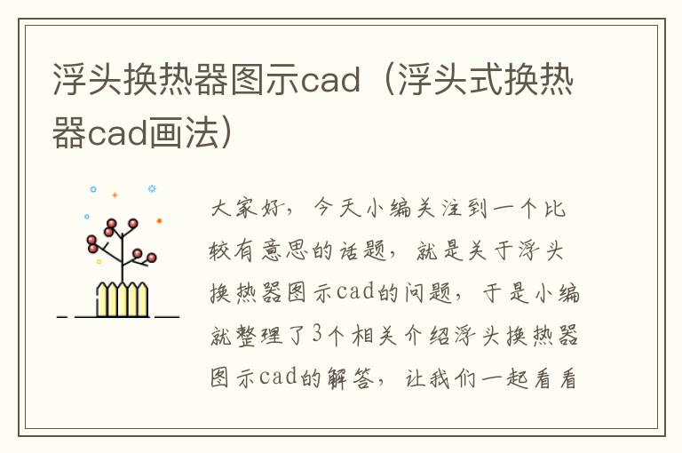 浮头换热器图示cad（浮头式换热器cad画法）