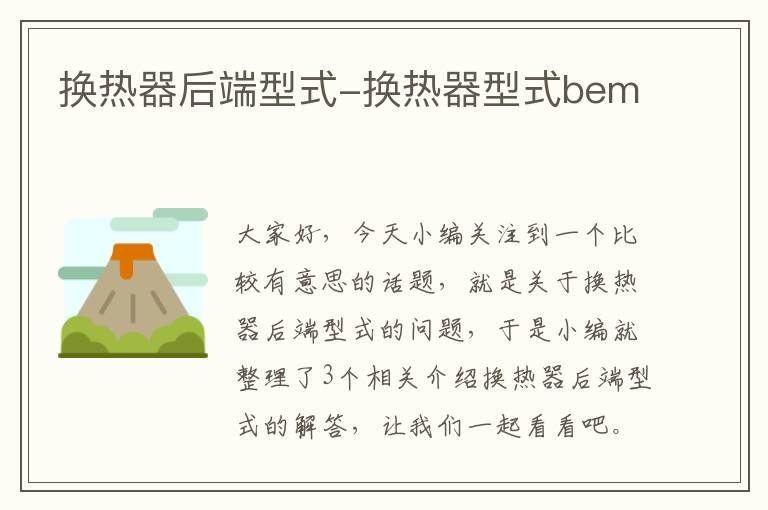 换热器后端型式-换热器型式bem