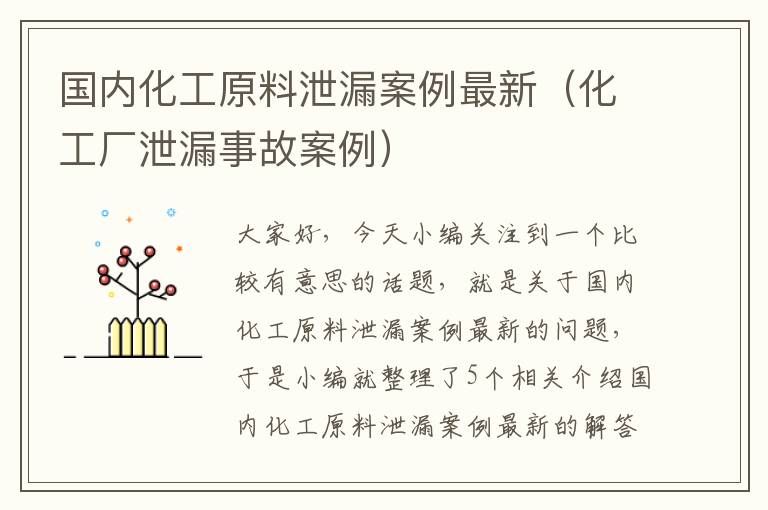 国内化工原料泄漏案例最新（化工厂泄漏事故案例）