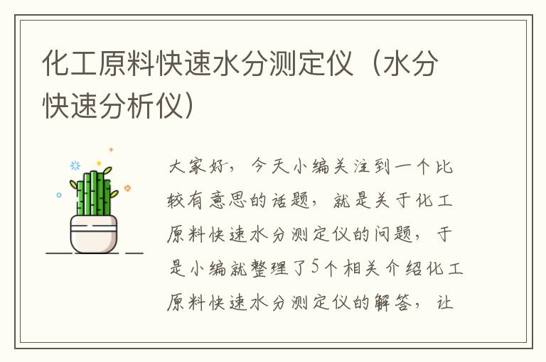 化工原料快速水分测定仪（水分快速分析仪）