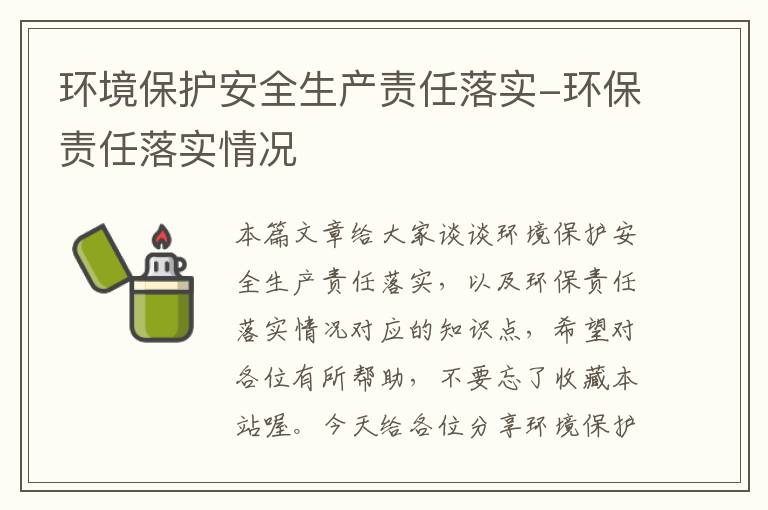 环境保护安全生产责任落实-环保责任落实情况