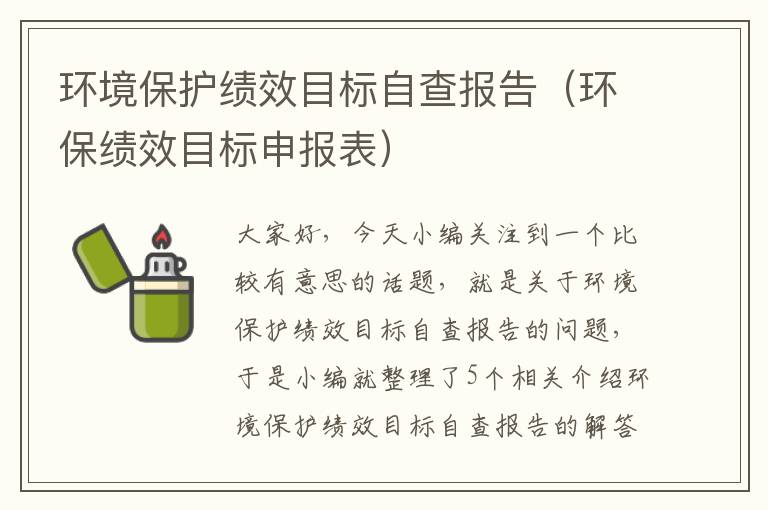 环境保护绩效目标自查报告（环保绩效目标申报表）