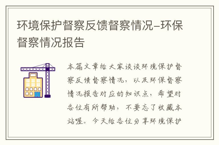 环境保护督察反馈督察情况-环保督察情况报告