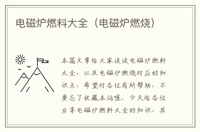 电磁炉燃料大全（电磁炉燃烧）