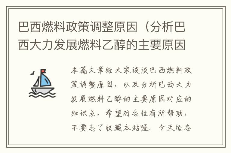 巴西燃料政策调整原因（分析巴西大力发展燃料乙醇的主要原因）