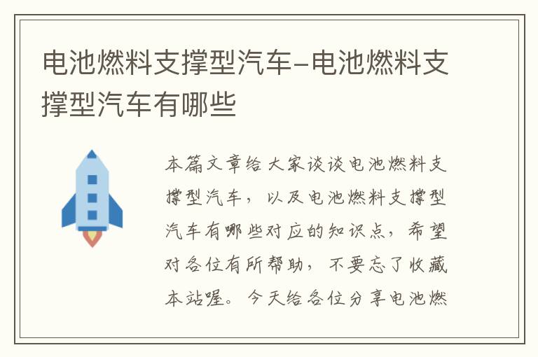 电池燃料支撑型汽车-电池燃料支撑型汽车有哪些