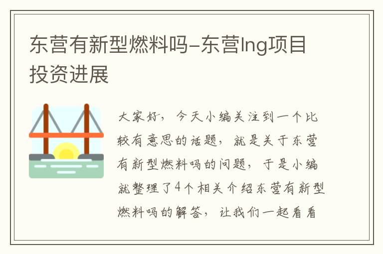 东营有新型燃料吗-东营lng项目投资进展