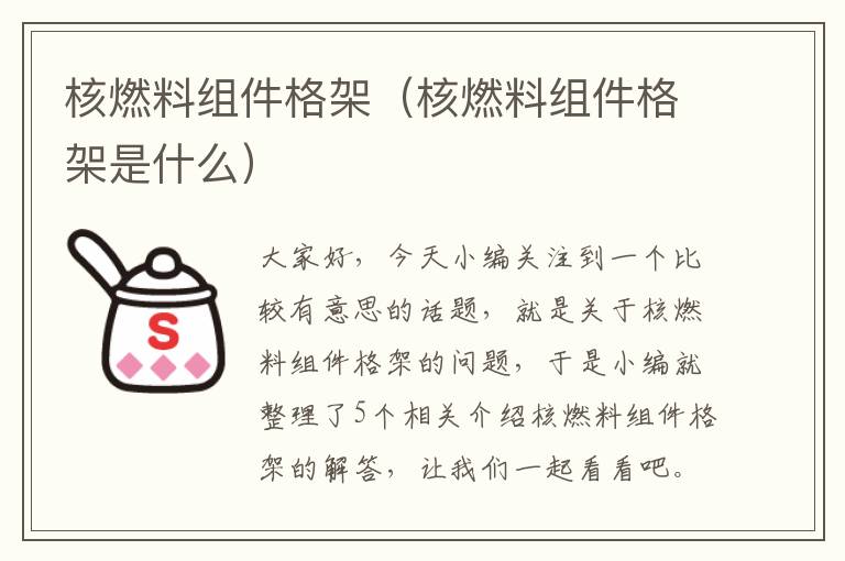 核燃料组件格架（核燃料组件格架是什么）