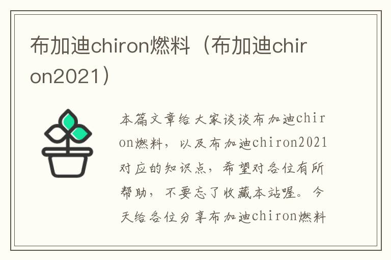 布加迪chiron燃料（布加迪chiron2021）