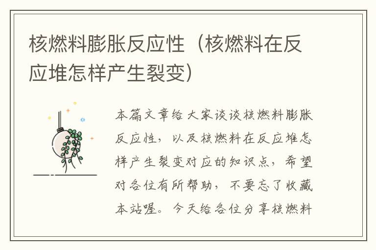 核燃料膨胀反应性（核燃料在反应堆怎样产生裂变）