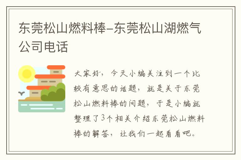 东莞松山燃料棒-东莞松山湖燃气公司电话