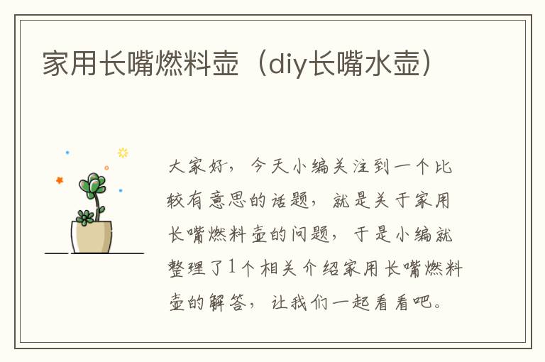 家用长嘴燃料壶（diy长嘴水壶）