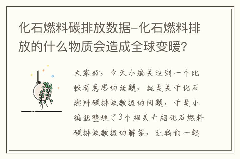 化石燃料碳排放数据-化石燃料排放的什么物质会造成全球变暖?