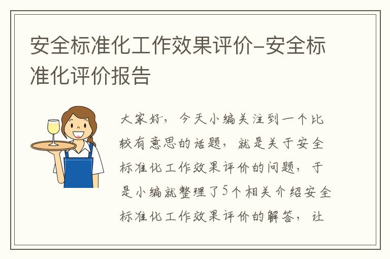 安全标准化工作效果评价-安全标准化评价报告