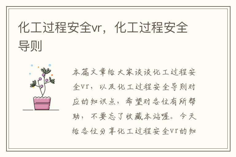 化工过程安全vr，化工过程安全导则