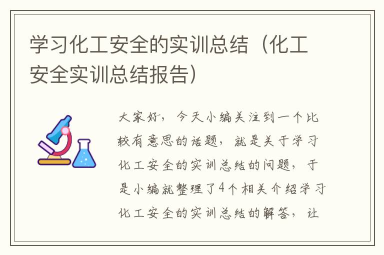 学习化工安全的实训总结（化工安全实训总结报告）