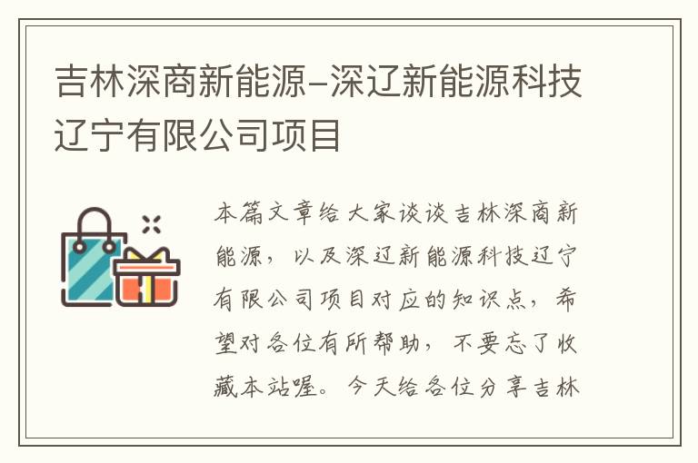 吉林深商新能源-深辽新能源科技辽宁有限公司项目