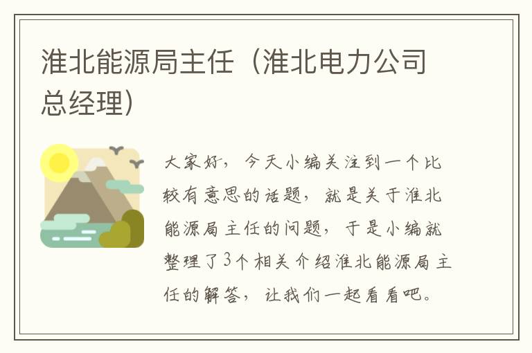 淮北能源局主任（淮北电力公司总经理）