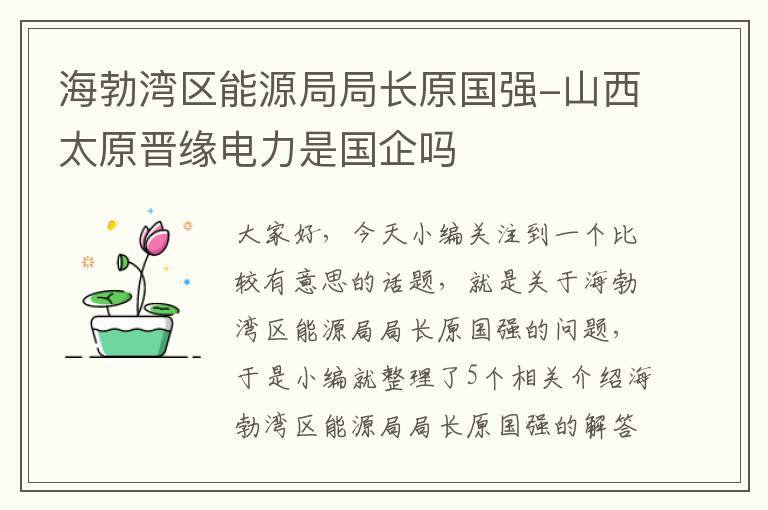 海勃湾区能源局局长原国强-山西太原晋缘电力是国企吗