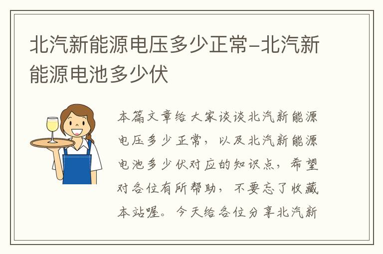 北汽新能源电压多少正常-北汽新能源电池多少伏