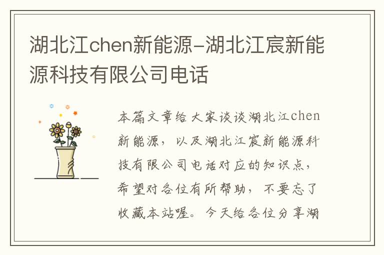 湖北江chen新能源-湖北江宸新能源科技有限公司电话