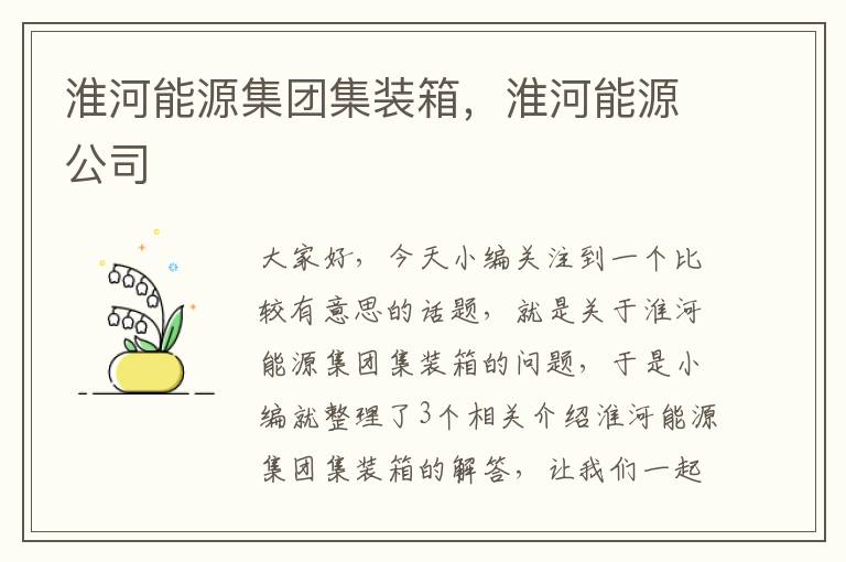 淮河能源集团集装箱，淮河能源公司