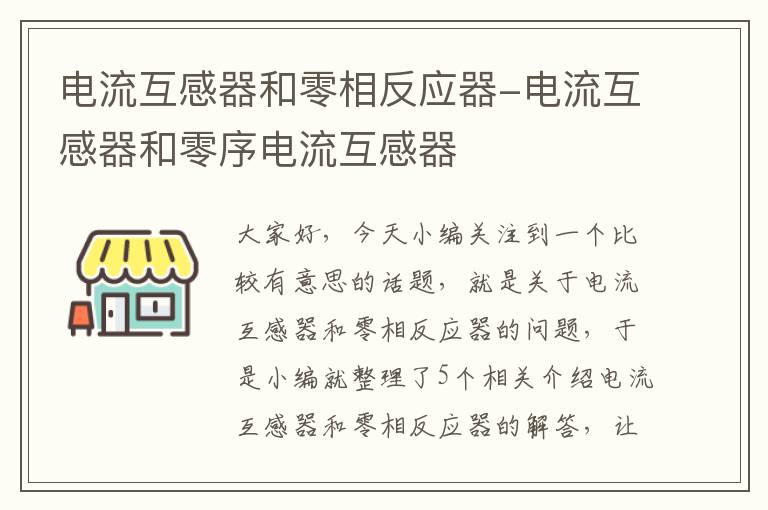 电流互感器和零相反应器-电流互感器和零序电流互感器