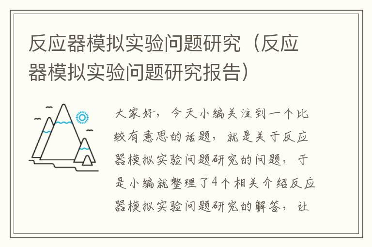 反应器模拟实验问题研究（反应器模拟实验问题研究报告）