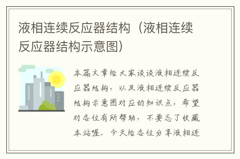 液相连续反应器结构（液相连续反应器结构示意图）