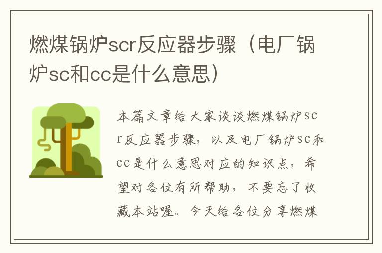 燃煤锅炉scr反应器步骤（电厂锅炉sc和cc是什么意思）