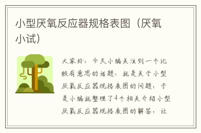 小型厌氧反应器规格表图（厌氧小试）