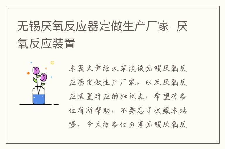 无锡厌氧反应器定做生产厂家-厌氧反应装置