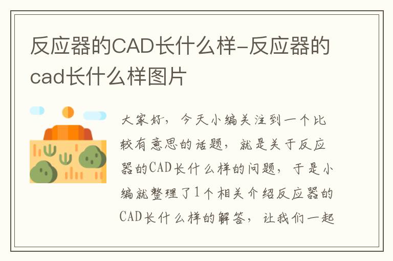 反应器的CAD长什么样-反应器的cad长什么样图片