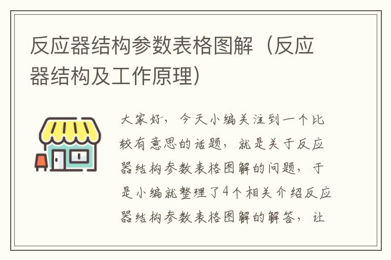 反应器结构参数表格图解（反应器结构及工作原理）