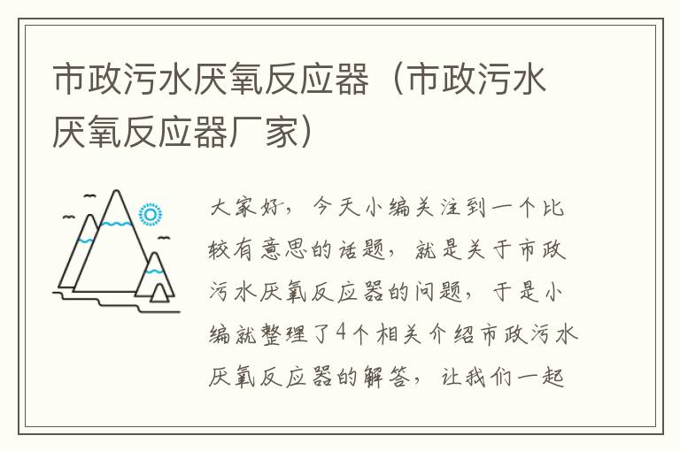 市政污水厌氧反应器（市政污水厌氧反应器厂家）