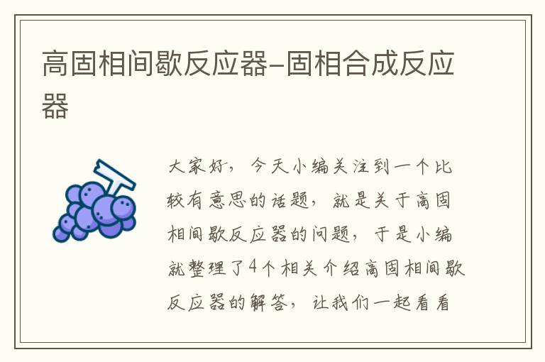 高固相间歇反应器-固相合成反应器