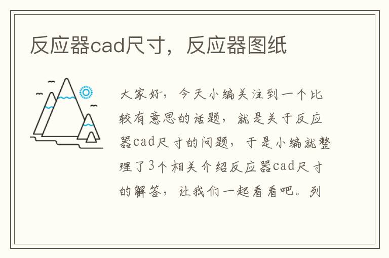 反应器cad尺寸，反应器图纸