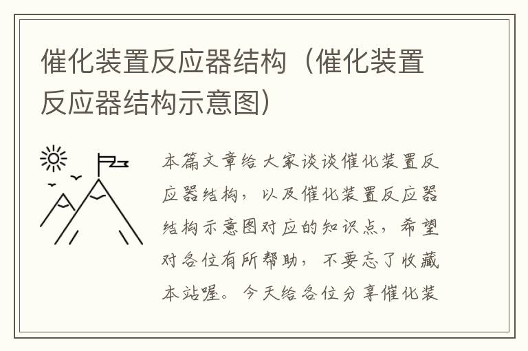 催化装置反应器结构（催化装置反应器结构示意图）