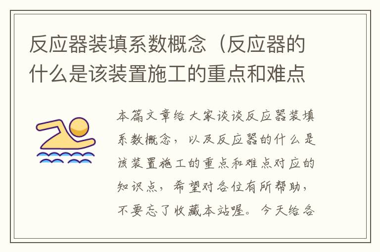 反应器装填系数概念（反应器的什么是该装置施工的重点和难点）