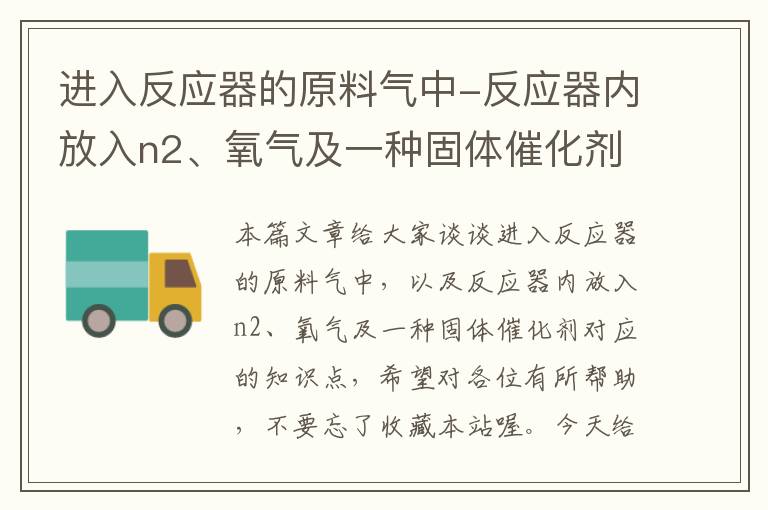 进入反应器的原料气中-反应器内放入n2、氧气及一种固体催化剂