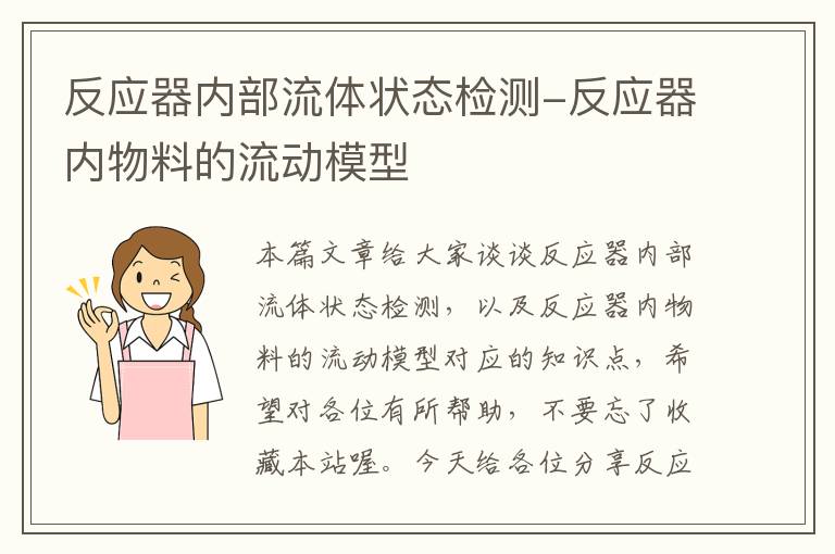 反应器内部流体状态检测-反应器内物料的流动模型