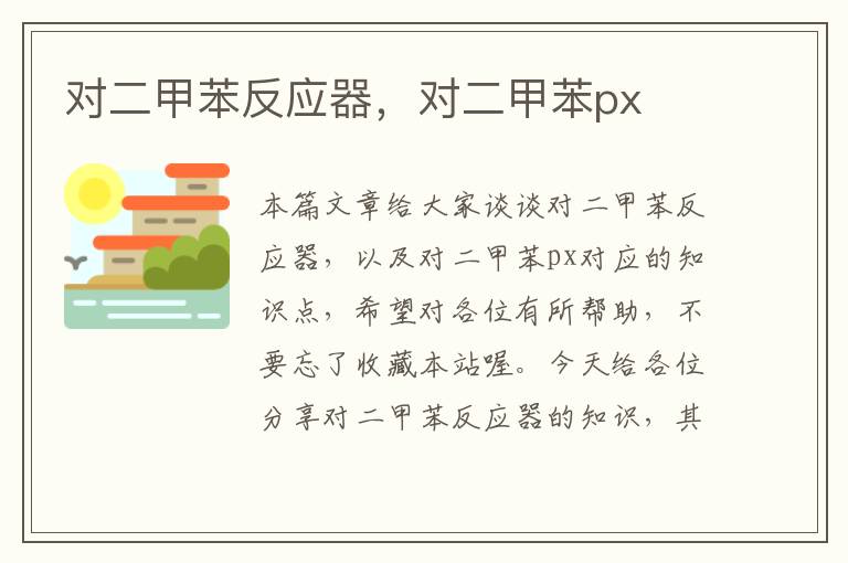 对二甲苯反应器，对二甲苯px