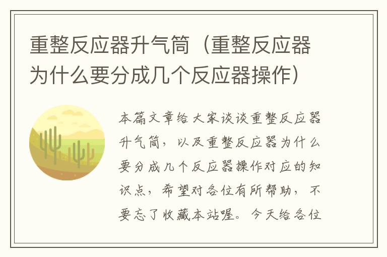 重整反应器升气筒（重整反应器为什么要分成几个反应器操作）