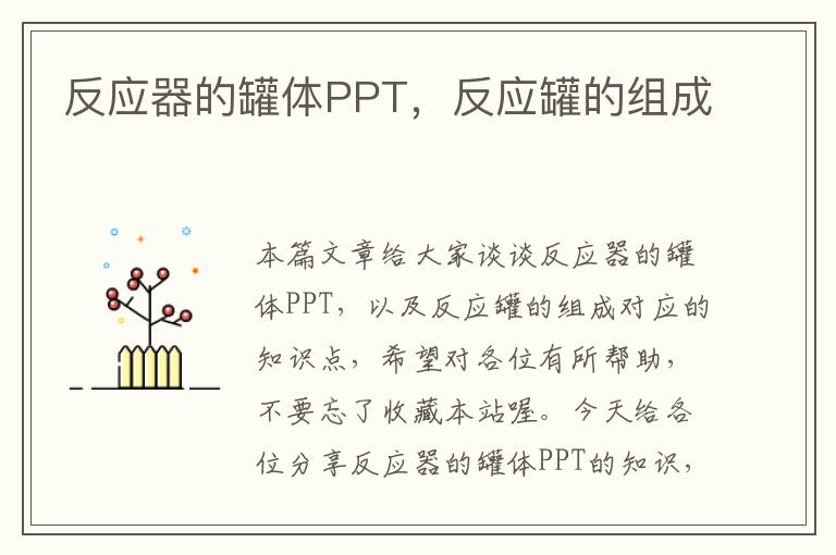 反应器的罐体PPT，反应罐的组成