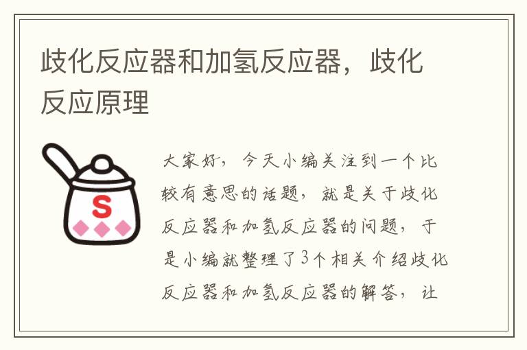 歧化反应器和加氢反应器，歧化反应原理