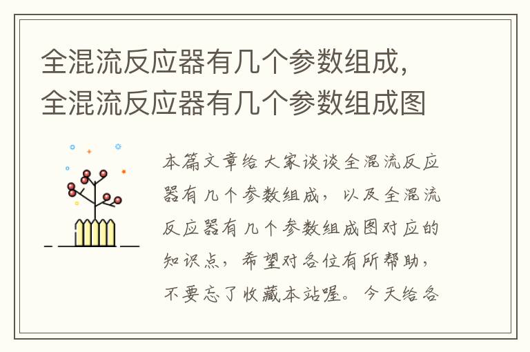 全混流反应器有几个参数组成，全混流反应器有几个参数组成图