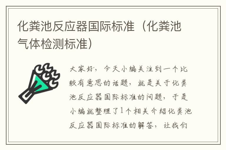 化粪池反应器国际标准（化粪池气体检测标准）