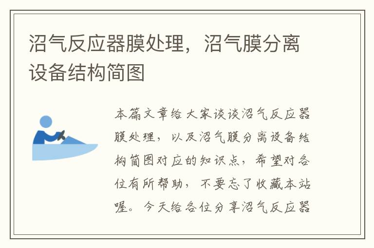 沼气反应器膜处理，沼气膜分离设备结构简图